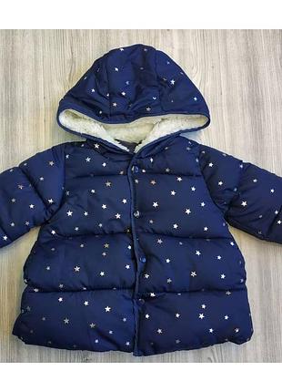 Демі Куртка для дівчаток із зірочками синя2 фото