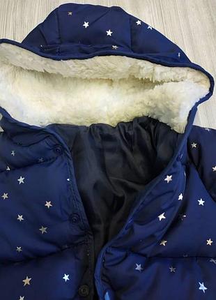 Демі Куртка для дівчаток із зірочками синя4 фото