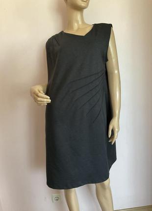 Трикотажне базове сіре плаття- футляр/xl/ 3 xl/ brend yessica