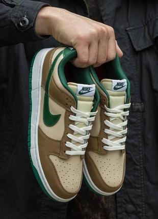 Мужские кроссовки nike sb dunk beige green 40-41-42-43-44-456 фото