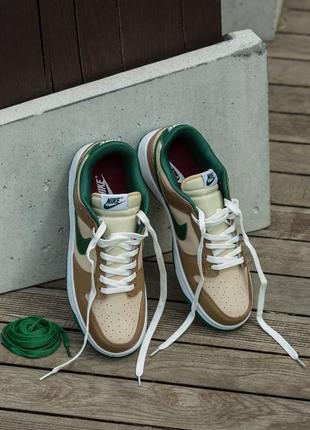 Мужские кроссовки nike sb dunk beige green 40-41-42-43-44-455 фото