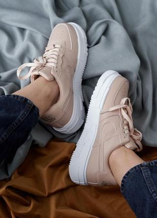 Женские кроссовки nike air force 1 pixel beige pink скидка sale / smb