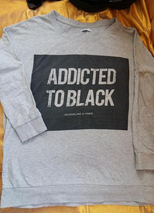 Стильний лонгслив з принтом реглан l-xl