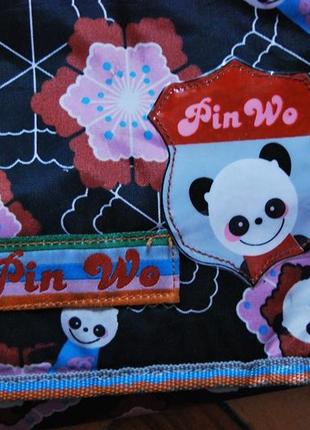 Сумка-почтальонка с пандами4 фото