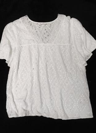 Falmer heritage   блуза футболка оверсайз  прошва вышивка кружево /8262/