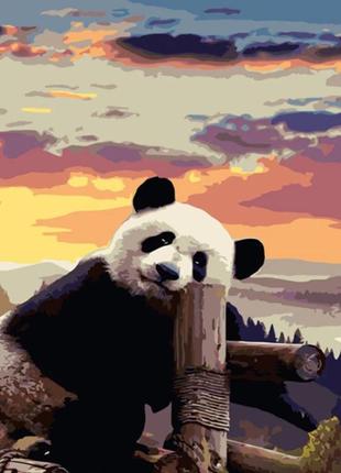 Картина по номерам панда на фоне неба 40х50см strateg