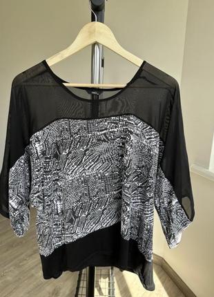 Блузка полупрозрачная в принт питон max mara м&co 2 xl