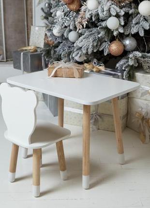 Набір стіл і стілець. комплект столик і стільчик для ігор, занять, їжі білий ведмідь від 1,5 до 7 років6 фото