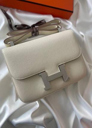 Сумка белая кожаная  кросс боди