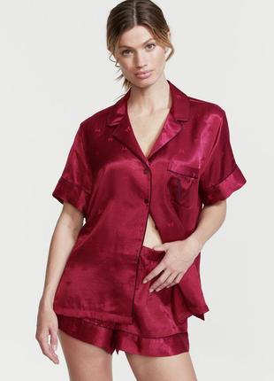 Сатинова піжама з коротким рукавом victoria’s secret