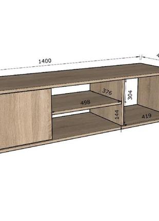 Тумба под телевизор на 2 тумбы с полками ш1400xв361xг403 белый (gt0106-w)3 фото