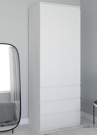 Шкаф распашный двухдверный со штангой ш800xв2110xг500 белый (t211-w)
