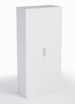 Шкаф распашный двухдверный с полками ш1000xв2190xг520 белый (st0010-w)3 фото