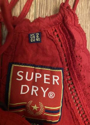 Платье - сарафан superdry. новое. красное и белое.8 фото