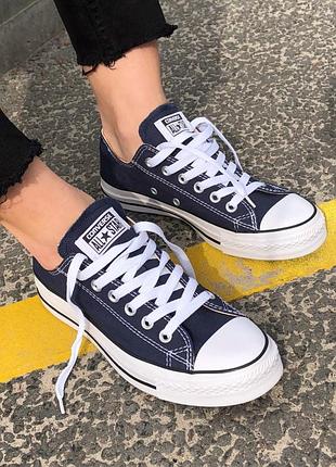 Женские кроссовки converse low navy blue скидка sale / smb