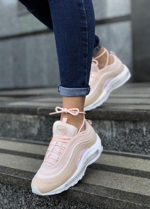 Стильные жеснкие кроссовки nike 97 в персиковом цвете (весна-лето-осень)😍2 фото