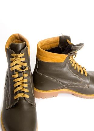 Зимние оливковые ботинки на заказ,  35-41 рр.6 фото