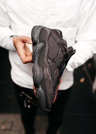 Adidas yeezy boost 500 utility black, мужские\женские чёрные осенние кроссовки адидас9 фото