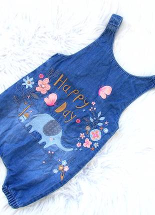 Крутой джинсовый полукомбинезон песочник tu