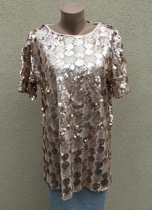 Красивая,нарядная,вечерняя блуза,кофта в пайетки,большой размер