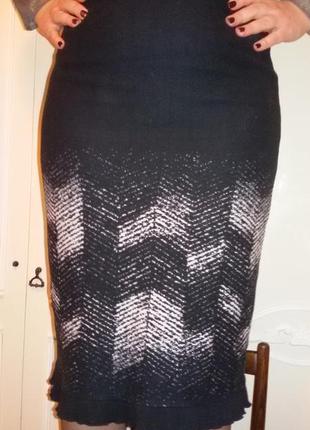 Эксклюзивная тёплая мягкая юбка (шерстяной/шерстяной плотный трикотаж )
