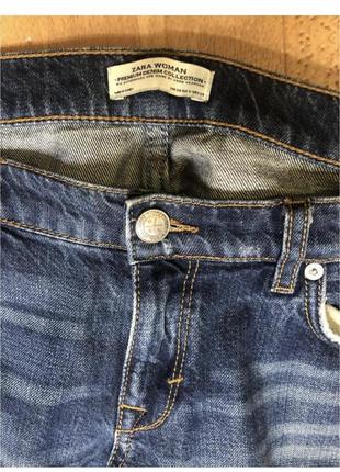 Джинси рвані укорочені zara premium jeans collection6 фото
