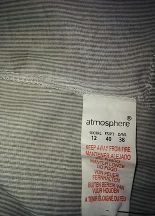 Р.12 аtmoshere каттон удлиненная в полоску рубашка кофта блуза платье5 фото