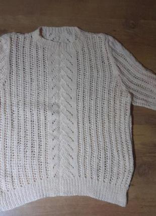 Кофта, свитер, вязка, короткий рукав, р. s/m. цвет разов.1 фото