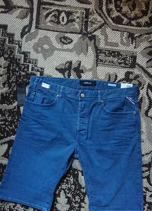 Брендовые фирменные итальянские стрейчевые джинсовые шорты replay,оригинал,размер 34.