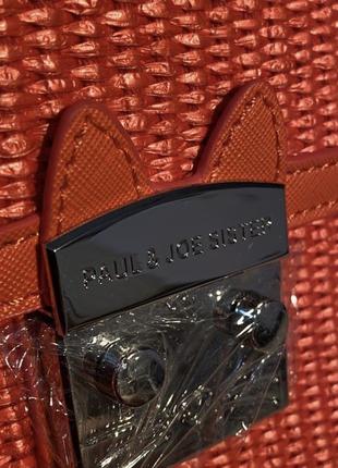 Плетеная сумочка кораллового цвета кросс-боди через плечо3 фото