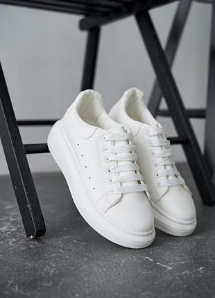 Кроссовки leather all white