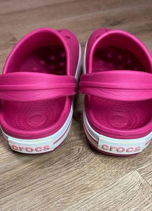 Крокси аквашузи сабо crocs crocband clog electric pink/white3 фото