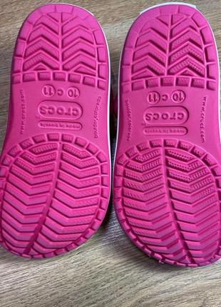 Крокси аквашузи сабо crocs crocband clog electric pink/white8 фото