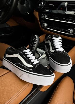 Женские кеды vans old skool platform black white 39-403 фото