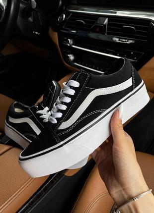 Женские кеды vans old skool platform black white 39-40