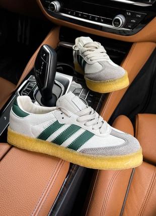 Женские кроссовки adidas samba white green 36-37-38-39-40-41