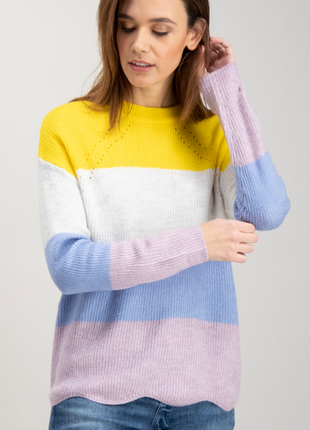 Уютный мягкий удлиненный свитер в полоску1 фото