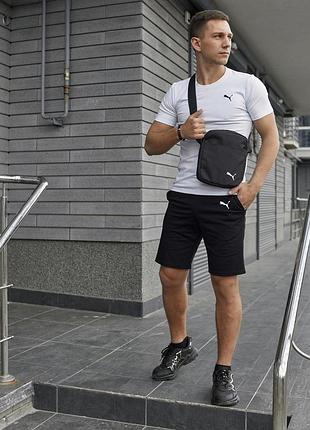 Подарок борсетка! летний, спортивный костюм (шорты и футболка whitesilver puma)