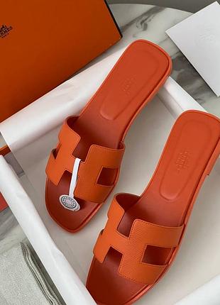 Шлепанцы в стиле hermes premium