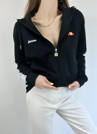 Ellesse черная зепка зип кофта на молнии с капюшоном, худи