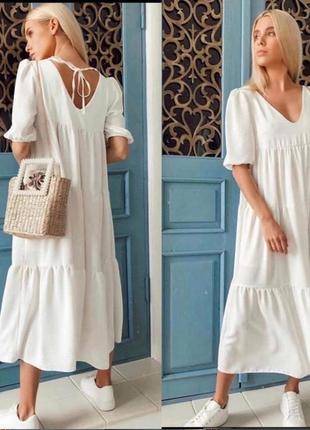 🟡сукня вільного крою стиль бохо волани