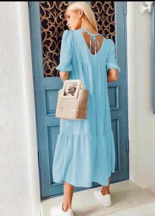 🟡сукня вільного крою стиль бохо волани