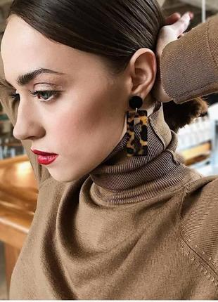 Серьги серьги акриловые акрил тигровые геометрия