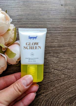 Supergoop glow screen sunscreen spf40 сонцезахисний крем для обличчя