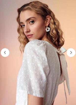 Сукня платье з прошви польща 36 s 44 розмір біла з оригінальною спинкою