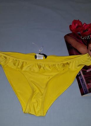 Низ от купальника женские плавки размер 46 / 12 желтый с оборкой бикини