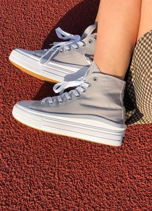 Кеди converse chuk taylor move high grey6 фото