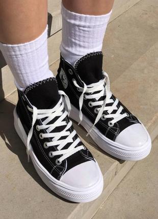 Кеди converse chuck taylor move high black white