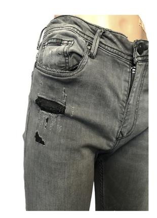Серые рваные премиум джинсы скинни/слим kaporal5 фото
