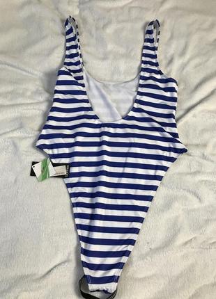 🤍сдельный купальник в полоску boohoo xl2 фото